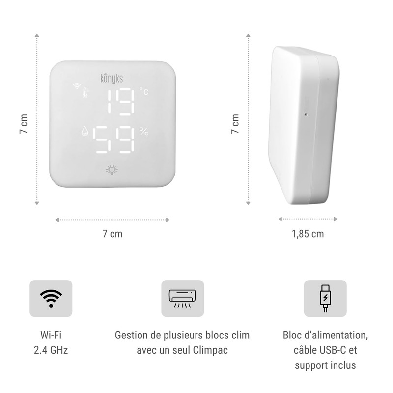 Konyks Climpac WiFi Thermostat for Air Conditioners and Air Source