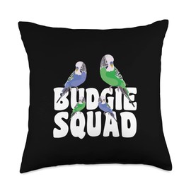 niedliches Wellensittich Geschenk für Frauen Squad Budgie Saying Throw Pillow, 18x18, Multicolor