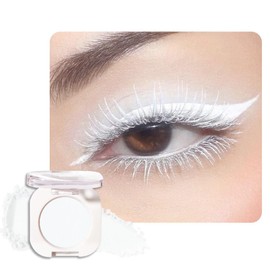 QIDSTERS White Matte Single Eyeshadow, Lightweight Blendable Mini Eye Shadow for Older Women, Monochrome Eyeshadow Palette Makeup Pigmented Waterproof, Vegan & Cruelty-Free, 26