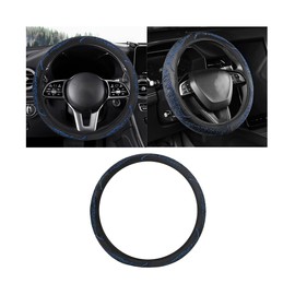 Zpana Bling Car Steering Wheel Cover, Crystal Rhinestones 15 Inch Vehicle Protector, Diamond Sparkling Automotive Protective Guard Accessories, Universal for SUV, Sedan, Truck (Blue)