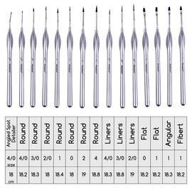 MEEDEN Micro Detail Paint Brush Set,15 Tiny Professional Miniature Fine Detail Brushes Detailing Paint Kit for Acrylic, Watercolor, Oil - Models, Airplane Kits, Nail Painting