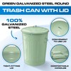 Plexon Round Trash Can 13 Gallon, Vintage Metal Outdoor Trash