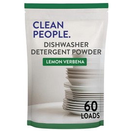 The Clean People Dishwasher Detergent Powder | Cuts Grease and Rinses Sparkling Clean | Residue-Free | Lemon Verbena, 60 Loads