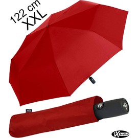 XXL Pocket Umbrella with Automatic Open/Close - Full Class - 122 cm Large Roof, Dark red, Pocket umbrella XXL