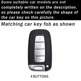 ontto 4-button Car Key Skin Fit for Kia Soul Sportage Sorento Rio Optima Forte Key Fob Case Fit for Hyundai Azera Elantra Equus Genesis Sonata Veloster Car Accessories,Brown