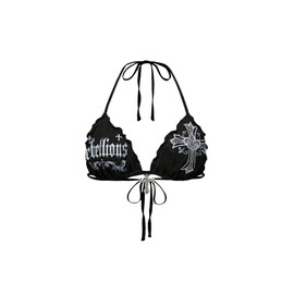SOLY HUX Women's Gothic Graphic Halter Tops Y2k Tie Backless Sleeveless Cami Crop Tops Black Letter Small