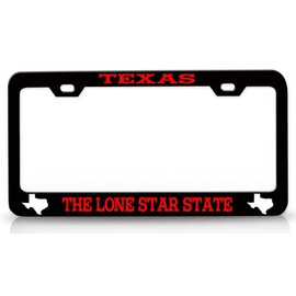 Custom Brother - Texas The Lone Star State Texas Map Metal Car SUV Truck License Plate Frame Bl u47