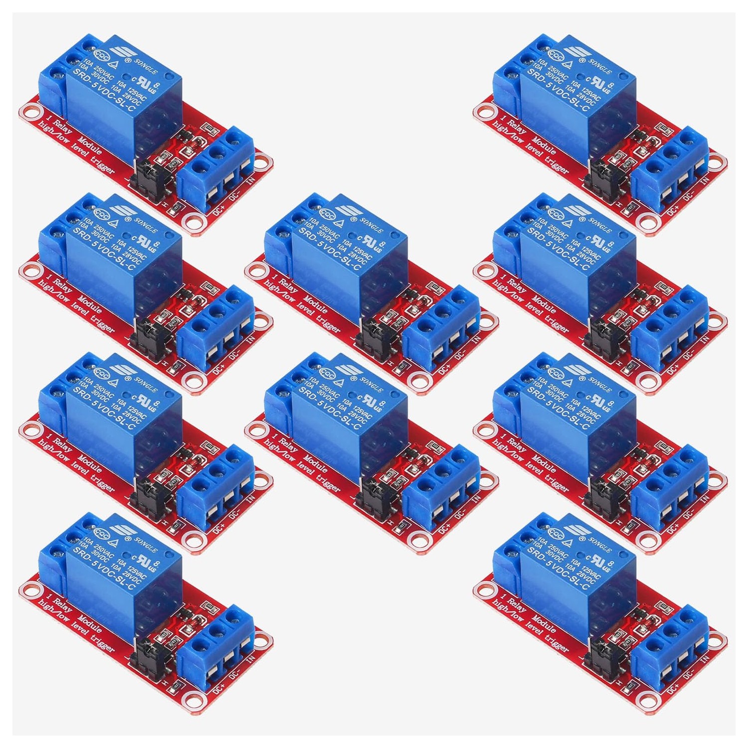 GTIWUNG Pack of 10 One Channel Relay Module 5 V, 1 Channel Relay Board ...
