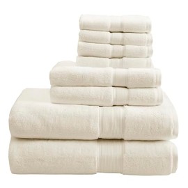 Madison Park - Toallas de baño de Lujo de 800 g/m², 100% algodón, Juego de Toallas de baño de Lino de Gran tamaño, 8 Piezas Incluyen 2 baños, 2 Manos 
