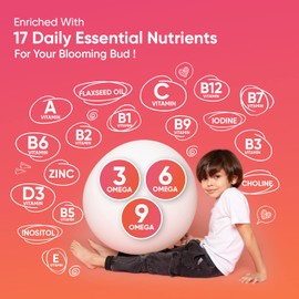 Multivitamin for Kids - 120 Natural Raspberry & Orange Flavour Chewable Gummies (2 Month Supply) - Low-Sugar Kids Vitamins Multivitamins with Zinc & Omega 3, 6 & 9 - Vegetarian Vitamins for Kids
