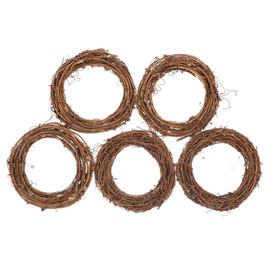 Grapevine Wreath Ring, 5 Pieces Natural Wreath 15cm Diameter Retro Christmas Rings Braided Wreath DIY Hand Woven Vines Wreaths Crafts Rattan Wreath