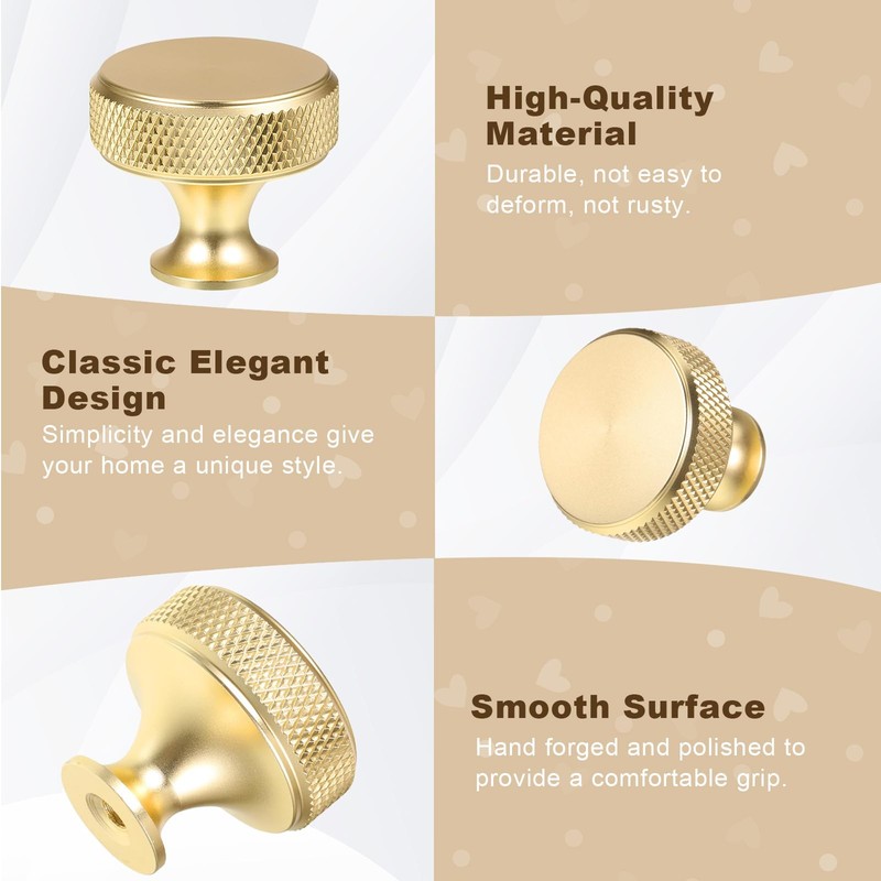 VEGCOO 12 Pack Gold Drawer Knobs, Single Hole Gold Cabinet
