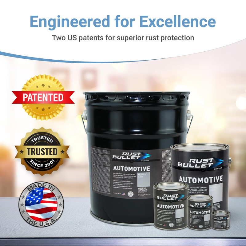 RUST BULLET Automotive - Metallic Gray - 1 Pint -