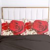 TULTOAP 3D Red Rose Printed Bedding Sets, Romantic Rose Flower