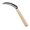 Kasoyo Mini Stainless Steel Serrated Blade, Hand-held Wooden Handle Sickle