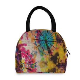 ZZKKO Tie Dye Lunch Bag Box Tote Organizer Lunch Container Insulated Zipper Meal Prep Cooler Handbag For Women Men Home School Office Outdoor Use
