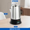 APOXCON Electric Coffee Percolator Stainless Steel Coffee Maker with Tough