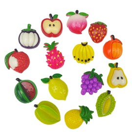 Miswee Resin Fridge Magnet Set Refrigerator Magnetic Sticker whiteboard Home Kitchen Decoration Office Supplies Souvenir (Fruits and Vegetables)