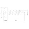 3.9mm x 19mm Black Self Drilling Pan Head Screws Steel