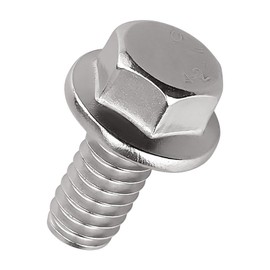3/8-16 x 1 Flanged Hex Bolts (10 pcs), 18-8 (304) Stainless Steel, External Hex Drive, Hexagon Head Bolts Screws with Flange Washer, Fayeploo