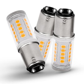 Heifymi BA15D AC/DC12-24 Volt LED Bulb, Double Contact/DC Bayonet Base, 1076 1142 1176 S8 5 Watt 2700K Warm White for RV Camper Trailer Boat Trunk Interior Lights(Pack of 3)
