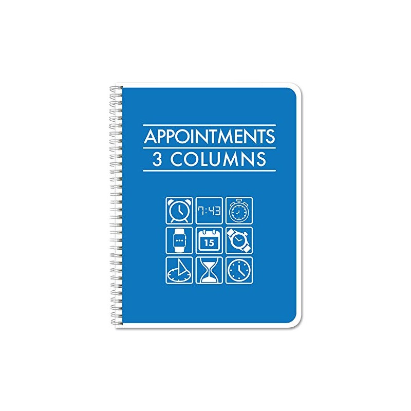 BookFactory 3 Column Appointment Book Appointments Tracking Logbook Notebook (Three