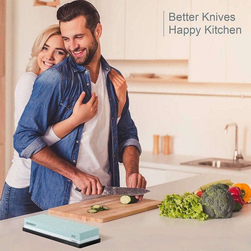KEENBEST Actual Grit Premium Material Sharpening Stone 2 Side 400