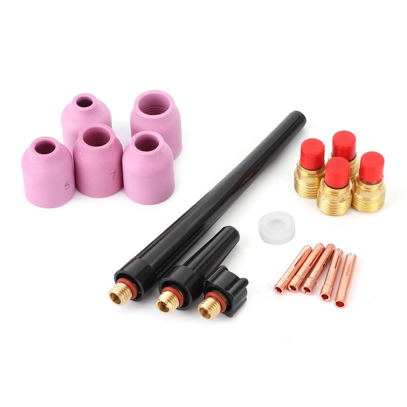 18pcs/set Ceramic Nozzle Collet Gas Lens Kit TIG Welding Gun