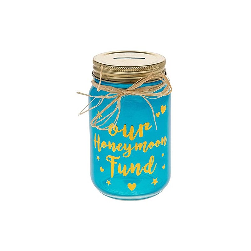 Glamorous Jam Jar Savings Bank Money Box - Our Honeymoon