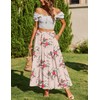 Zeagoo Women's Long Maxi Skirt Bohemian Flowy A Line Tiered