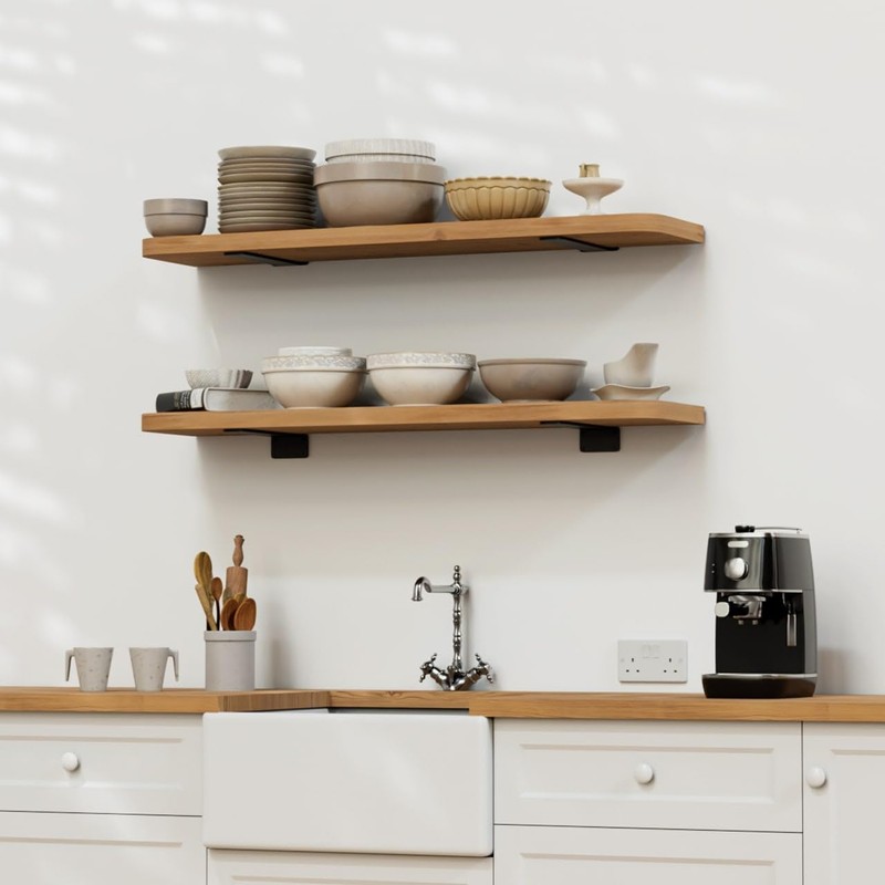 LEOPO 12 inch 6 Pack Floating Shelf Brackets, 1/5” Thick