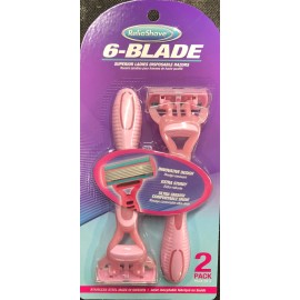 ReliaShave 6-Blade  Superior  Ladies Disposable Razors- Stainless Steel