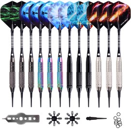 WIN.MAX Darts with plastic tip for electronic dartboard, 12 pieces, soft darts set, 18 g professional