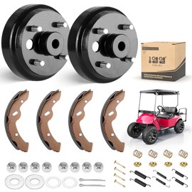 10L0L Golf Cart Brake Repair Kit for EZGO TXT PDS 1997-up Electric, Brake Drums & Brake Pads & Brake Shoes Spring Kit, OEM# 19186G1P, 70794G01, 70795G01, 27944G01(Not for Gas Models)