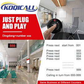 Take a Number System Queue Calling System Number Calling System Queue Management System Loud Speakers 3-Digit Display Call Host Display Screen Counter Caller for Restaurant/Cafe/Clinic/Bank
