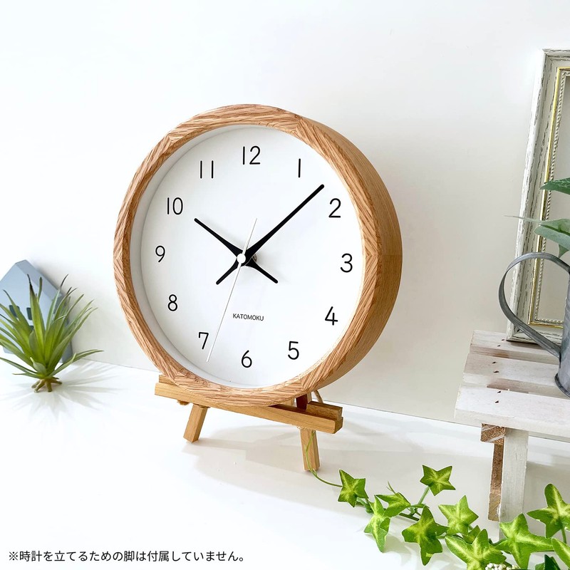 KATOMOKU Muku Clock 13 Oak Radio Clock Continuous Second Hand,