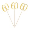 Gold Glitter 60th Birthday Centerpiece Sticks, 12-Pack Number 60 Table