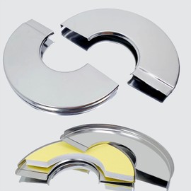 3 Pcs Wall Split Flange, Self-Adhesive Round Escutcheon Plates, Stainless Steel Pipe Hole Cover Plate, Plumbing Wall Cover, for 28 mm/ 1.1 Inch Diameter Water Pipe, Faucet Decoration Accessories