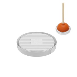 Dealsgogo Toilet Plunger Holder only, Plunger Tray (White) - Plunger Mat Air Drying Mat for Toilet Plunger - Plunger Holder Catches Drips - Plunger Storage Wicks Water from Plunger and Dries Quickly