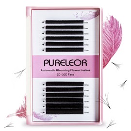 Easy Fan Lashes C Curl 0.05 8-15mm Mixed Russian Volume Lashes Easy Fan 2D-30D Lash Extensions Self-Fanning Lash Individual Eyelash Extensions Salon and Home Use