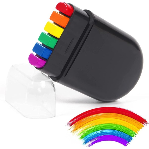 ZHIHUI Rainbow Make-Up Pen, Rainbow Fan Brush, Perfect Rainbow Face Paint & Pride Makeup, Body Painting is Perfect for the Gay Pride Celebration Makeup Parade LGBTQIA+