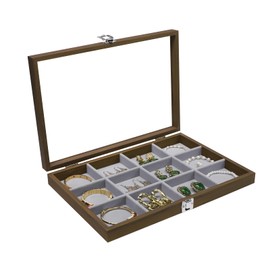 Stratalife Jewelry Box Bracelet Organizer Wood Jewelry Organizer Vintage Jewelry Tray Jewelry Organizers and Storage Bangle Jewelry Trays for Drawers Jewelry Display with 12 Grid