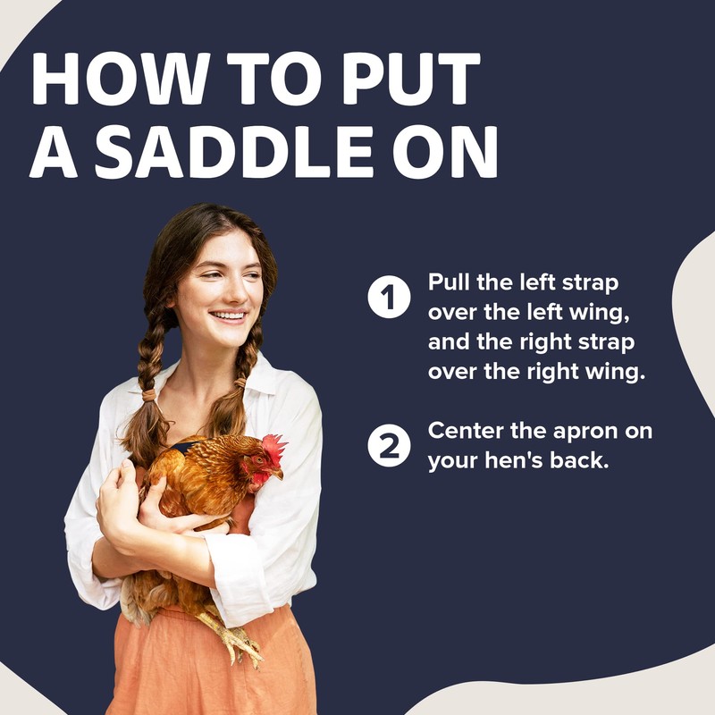 Hen Saver Hen Apron/Saddle, Single Strap, Large, Navy