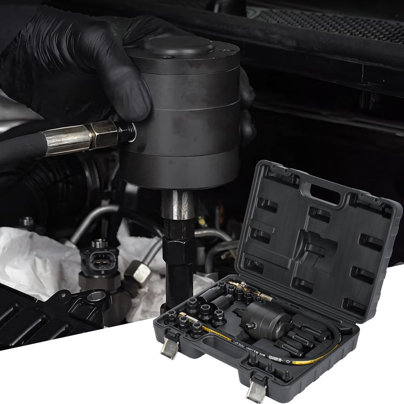 lesolar Pneumatic Injector Puller Kit with Toolbox Pneumatic Hammer Interface