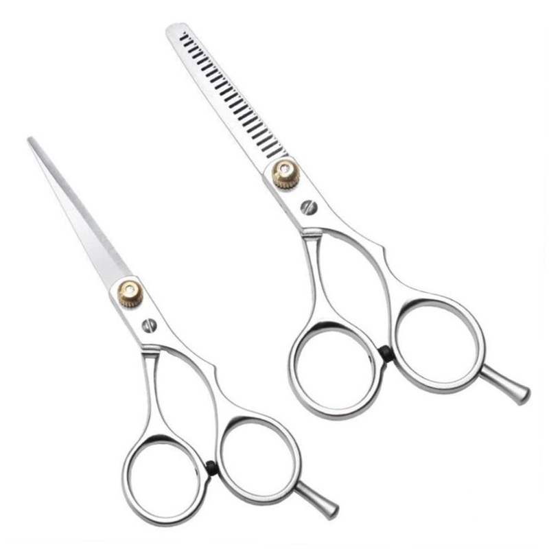 Healvian Stainless Steel Hairdressing Scissors Set 2pcs Flat Teeth Shears