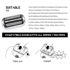 Series 7-73S Replacement Shaver heads Compatible with Braun 73s Replacement Head,73S Foil & Blades for Braun Series 7 360 Electric Razor 7075cc 5764 7020s 7025s 7085cc 7027cs 7071cc
