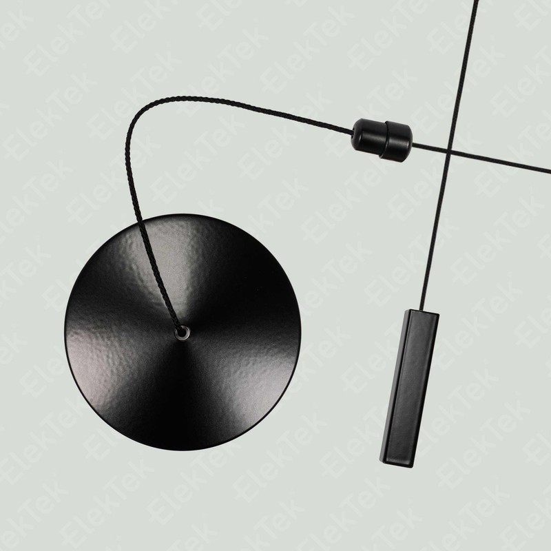 ElekTek Premium Satin Black Bathroom Light Pull Cord Switch Kit
