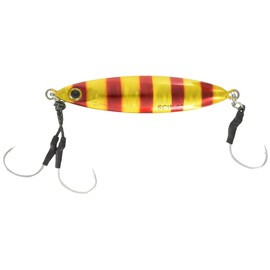 Palms MG-556 SCW-30 Metal Jig, Slow Bratt Cast, Wide 2.9 inches (73 mm), 1.1 oz (30 g), Zebra Red Gold