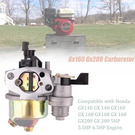 GX160 GX200 Carburetor Compatible with Honda GX120 GX140 GX 160 GX168 GX200 5HP 5.5HP 6.5HP Engine, GX160 Carburetor + Recoil Starter + Ignition Coil + Air Filter Tune Up Kit