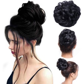 Hair Extensions Hair Extensions Hairpiece Scrunchie Updo Hairstyles Voluminous Messy Bun Wavy Like Real Hair Black
